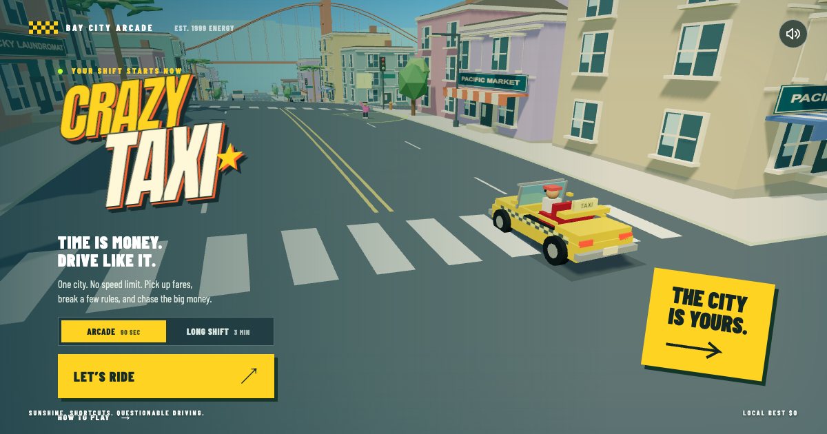 Screenshot of the Crazy Taxi demo